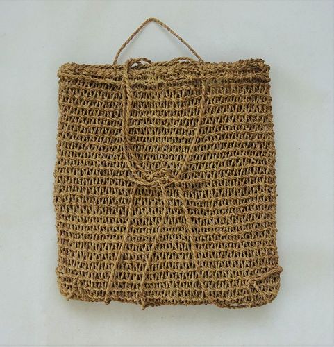 Japanese Vintage Folk Craft Back-Pack Bag Made of Hemp