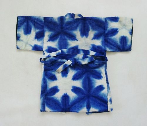 Japanese Vintage Textile Baby's Cotton Sekka-Shibori  Kimono