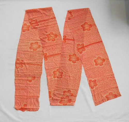 Japanese Antique Textile Silk Beni-Itajime Cloth Safflower Dye