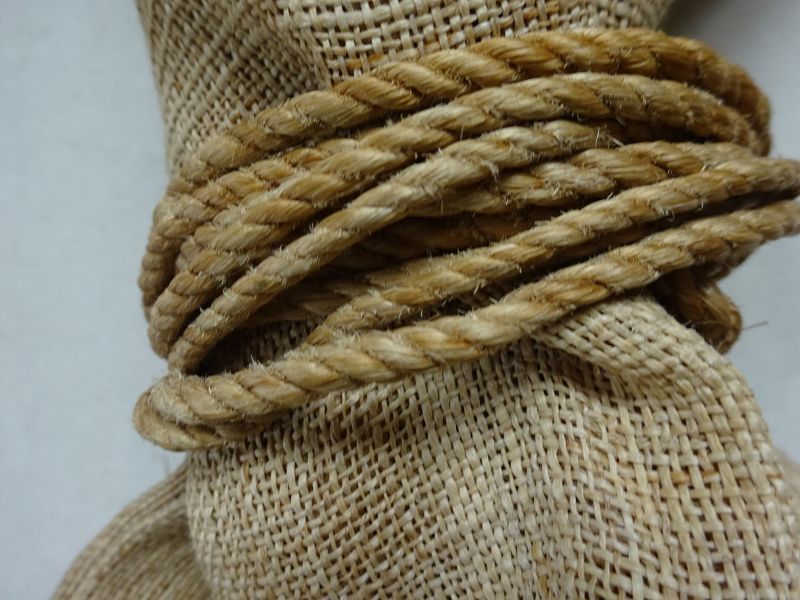 Japanese Antique Textile Long Bag Made of Bast Fiber with Trade Mark