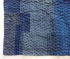 Japanese Vintage Textile Rug Made of Indigo Dye Cotton with Sashiko