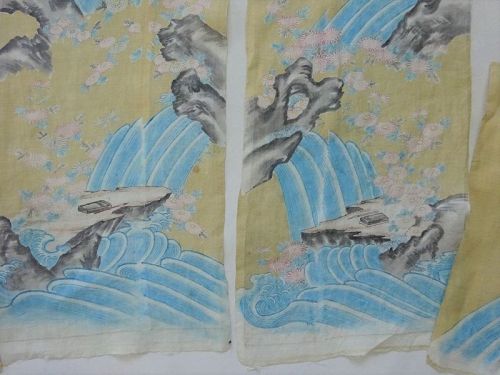 Japanese Antique Textile Hemp Cloth for Child's Ceremonial Kimono