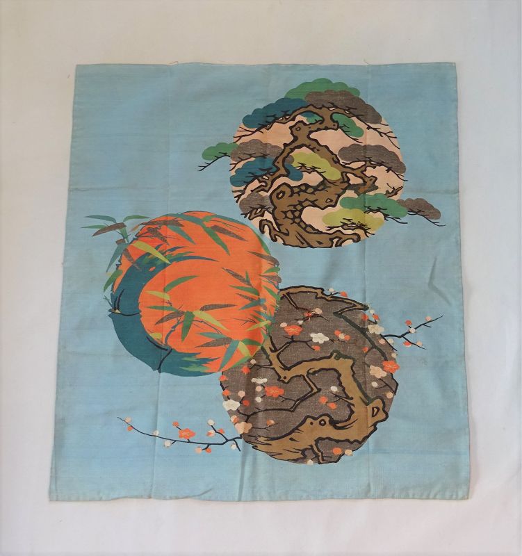 Japanese Antique Textile Gift Cover Kake-Fukusa Auspicious Motif-2