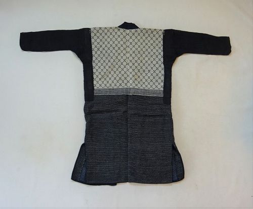Japanese Vintage Mingei Textile Hemp Tsugaru Kogin Kimono Indigo