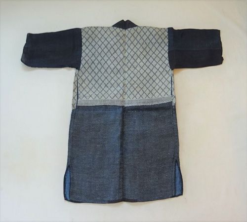 Japanese Vintage Mingei Textile Hemp Tsugaru Kogin Kimono Indigo
