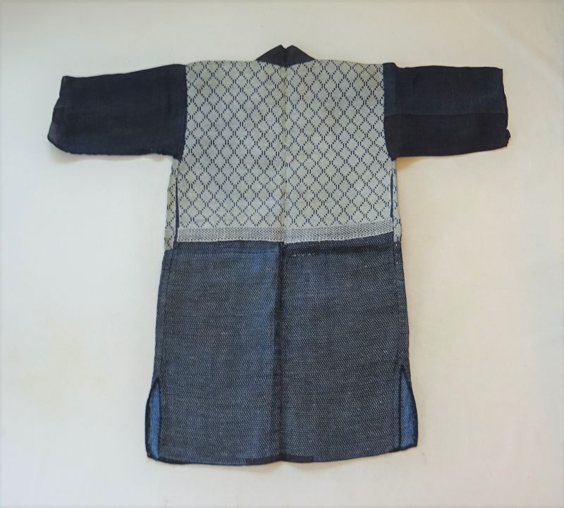 Japanese Vintage Mingei Textile Hemp Tsugaru Kogin Kimono Indigo