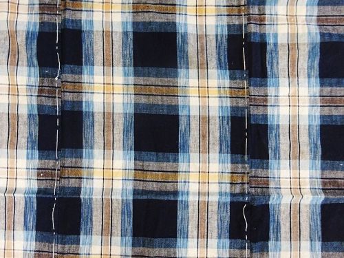 Japanese Vintage Textile Cotton Futonji Check Pattern Bingo-Gasuri