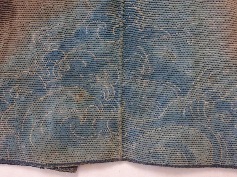 Japanese Antique Textile Sashiko Kajibanten Fireman's Hanten