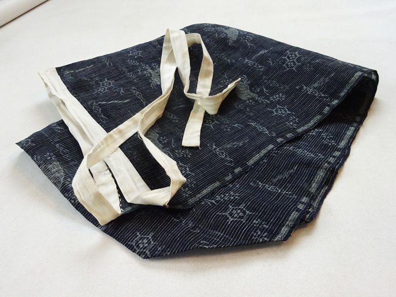 Japanese Antique Textile Maekake Apron Made of Ohmi Jofu