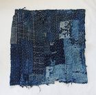 Japanese Antique Textile Boro Small Rug Indigo Dye Cotton Fragments