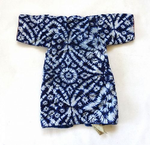 Japanese Vintage Textile Cotton Baby's Kimono with Katazome