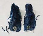 Japanese Vintage Textile Boro Tabi Socks with Sashiko Indigo