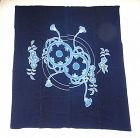 Japanese Antique Textile Futonji with Tsutsugaki Cherry Blossom Design