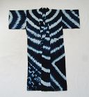 Japanese Vintage Textile Cotton Kimono with Bold Shibori