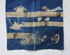 Japanese Antique Textile Echigo-Chijimi Furisode Katabira with Flower