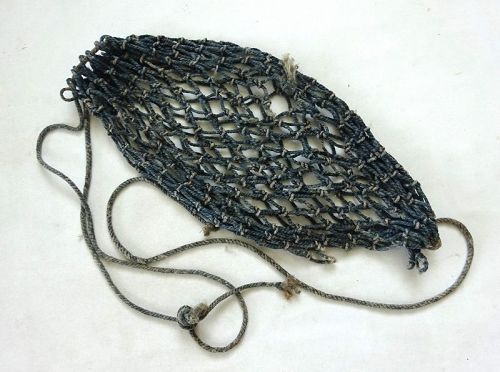 Japanese Antique Textile Folk Craft Hemp Handmade Bag Indigo Dye