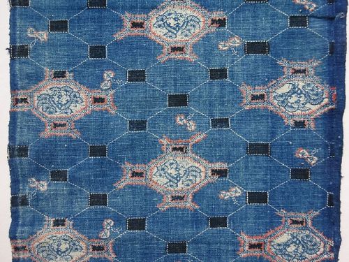 Japanese Antique Textile Cotton Katazome Cloth 19th Century
