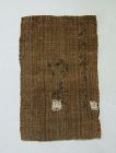 Japanese Antique Textile Asa Bag with Mending Meiji 24