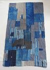 Japanese Antique Textile Boro Futonji Made of Indigo Cotton Fragments