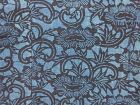 Japanese Antique Textile Katazome Karakusa Pattern Ai-Geshi