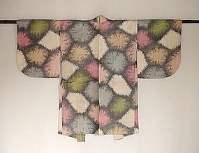 Japanese Vintage Textile Meisen Haori Smoky Stonewall