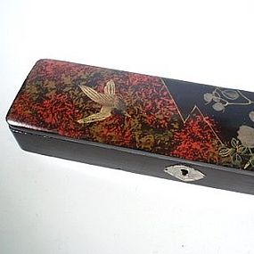 Lacquer over Wood Brush and Seal Box, Meiji era