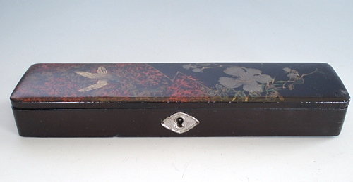 Lacquer over Wood Brush and Seal Box, Meiji era
