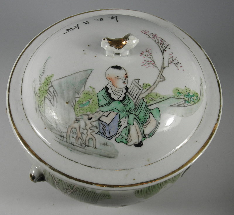 Chinese Porcelain Qingjiang Rice Pot with Lid