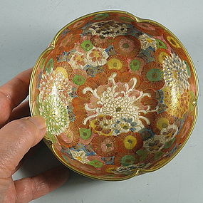 Japanese Satsuma Mille Fleur Bowl, Early Tashio
