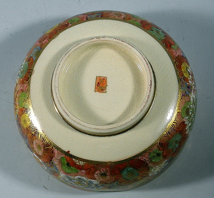 Japanese Satsuma Mille Fleur Bowl, Early Tashio