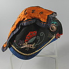 Chinese Miao Child's Tiger Wind Hat Embroidered