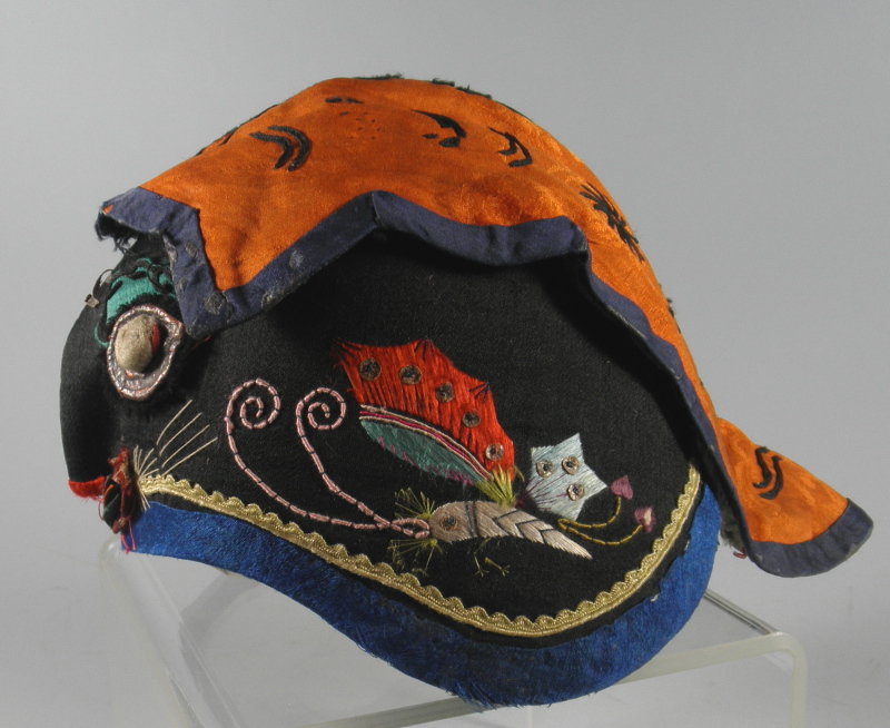 Chinese Miao Child's Tiger Wind Hat Embroidered