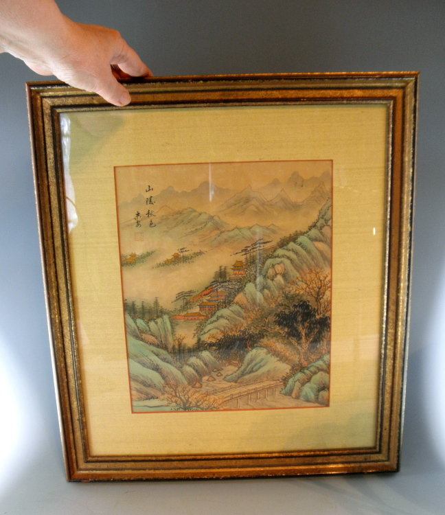 19th C Chinese Signed Landscape Painting, Owner Seal