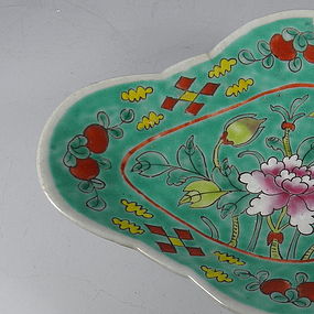 Chinese Porcelain Turquoise Bowl Dish, 19th C
