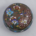 Japanese Round Cloisonne Cosmetic Box, Meiji