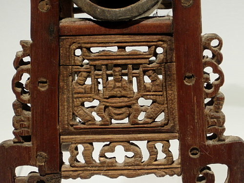 Rare Ornate Chair Style Wood Opium Den Lamp