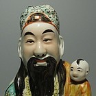 Daoist Star God Lu Xing Porcelain Statue, Qing, Marked