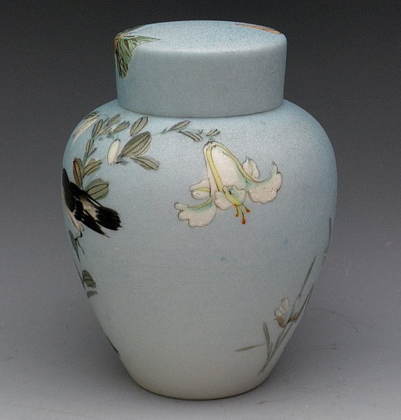 Japanese Blue Shark Skin Porcelain Tea Caddy Jar