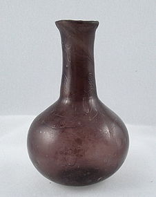 Purple Roman Blown Glass Unguent Bottle, 3 BC
