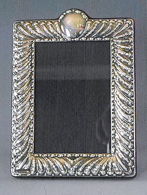 English Sterling Silver Fluted Design Picture Frame