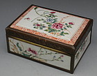 Chinese Porcelain Famille Rose Hinged Box, MK