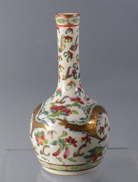 Chinese Porcelain Dragon Vase Famille Rose