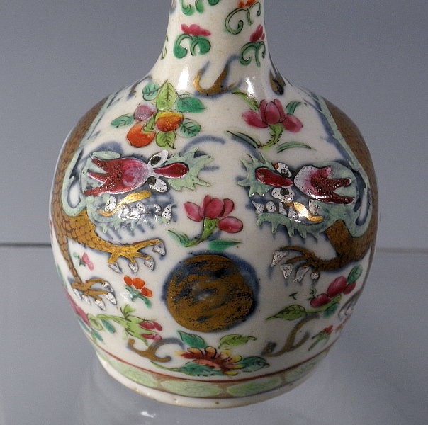 Chinese Porcelain Dragon Vase Famille Rose