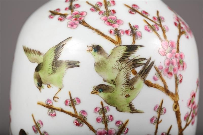Chinese Famille Rose Porcelain Vase with Birds, MK