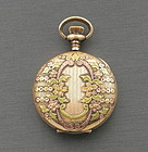 Ladies Elgin Yellow Green and Rose Gold Pocket Watch