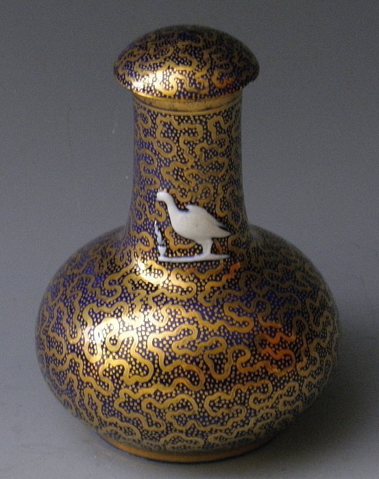 Cobalt Blue and Gold Spode Bottle with Stopper, c 1815