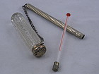 Cut Crystal Sterling Silver Thermometer Holder Case