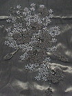 Chinese Black Seed Pearl on Silk Satin Material