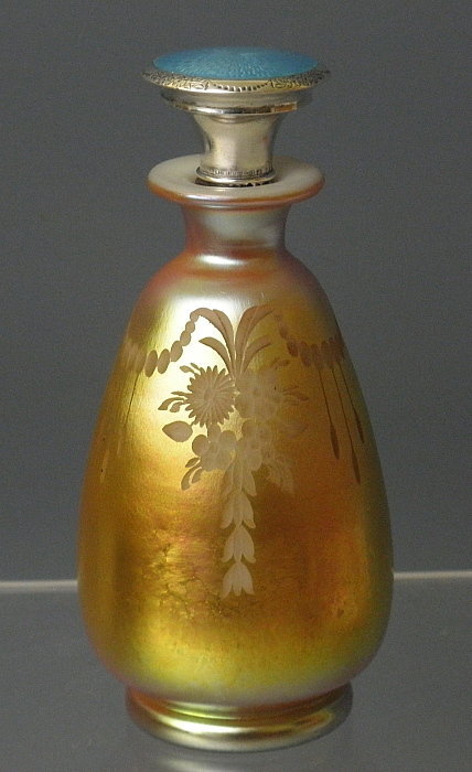 Frederick Carder Steuben Glass Aurene Perfume Bottle
