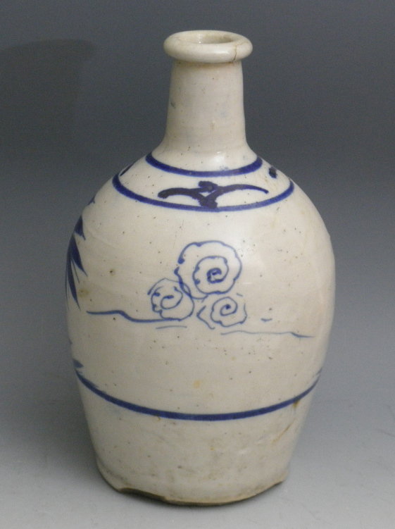 Japanese Blue White Tokkuri Imari Arita Sake Bottle